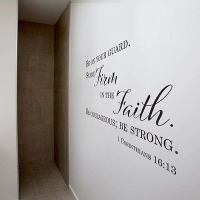Corinthians Bible Verse Wall Decal - Scripture Removable Wall Decor for Bedroom Bible Verses Decals Quotes Stickers Stand Firm in Faith 1 Cor 16:13, q05