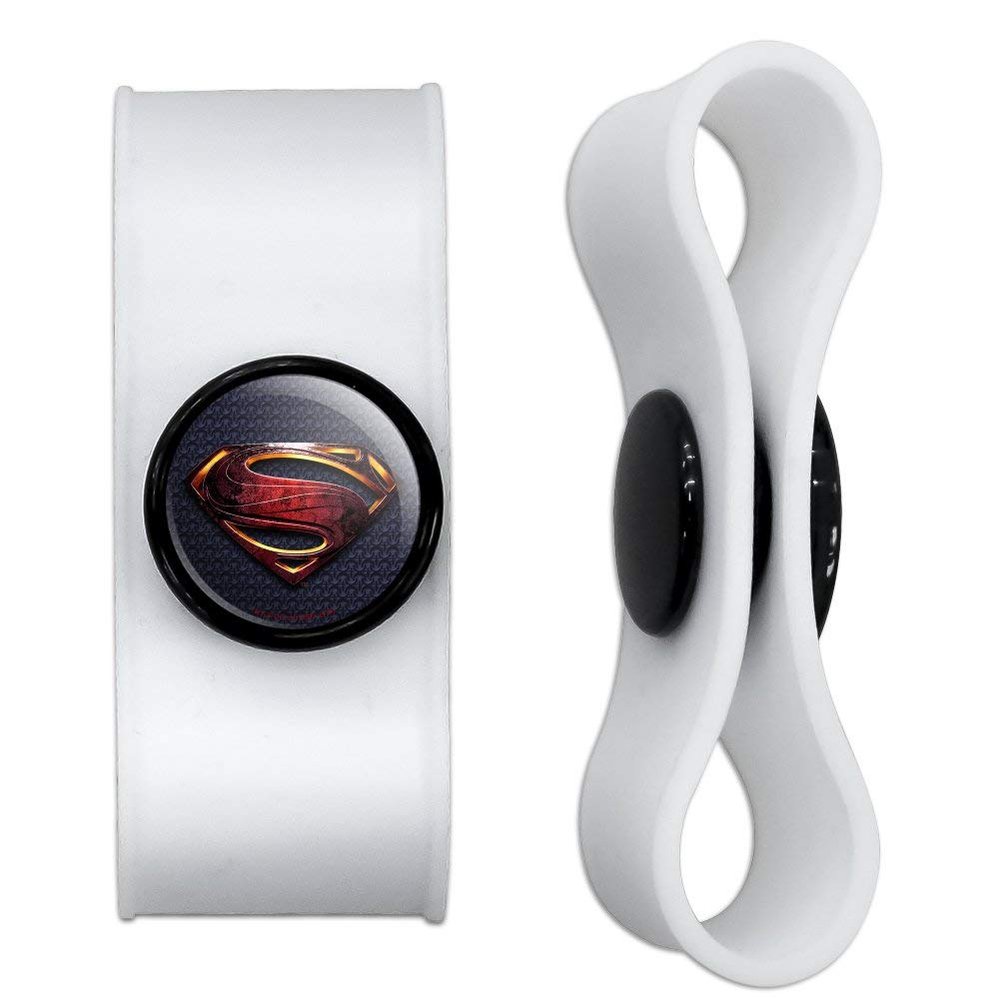 GRAPHICS & MORE Justice League Movie Superman Logo Headphone Earbud Cord Wrap - Charging Cable Manager - Wire Organizer Set of 2 - White
