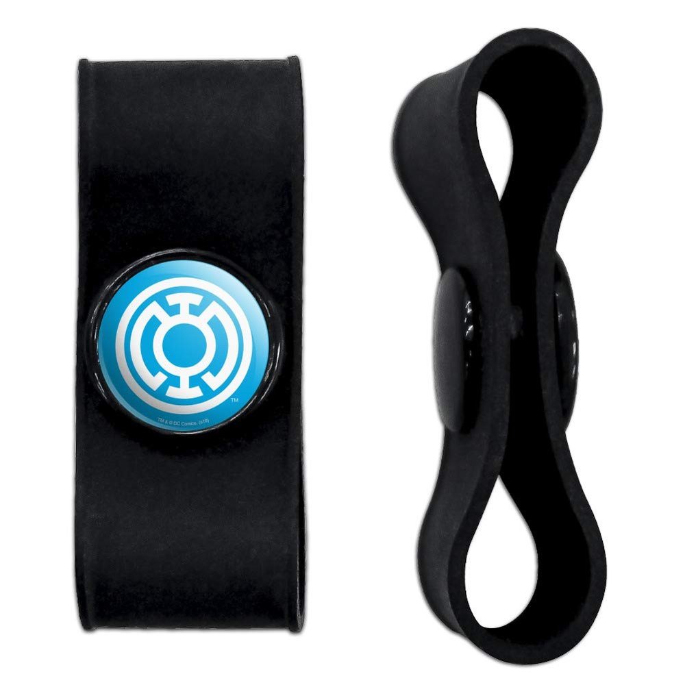 GRAPHICS & MORE Green Lantern Blackest Night Blue Lantern Logo Headphone Earbud Cord Wrap - Charging Cable Manager - Wire Organizer Set of 2 - Black