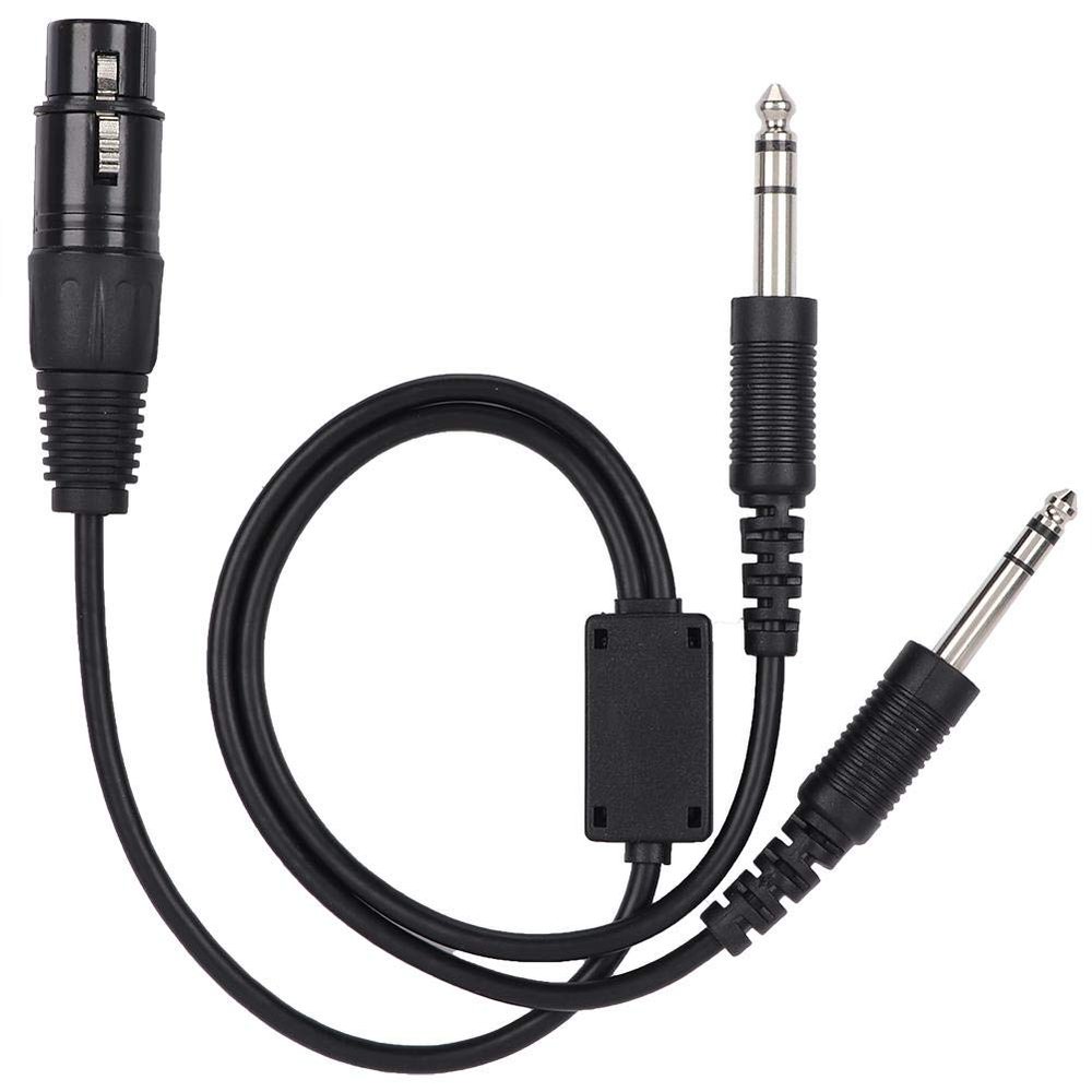 Hakeeta Aviation Headphone Adapter, 5 pin Female XLR to GA Dual Plugs Aviation Headset Adapter