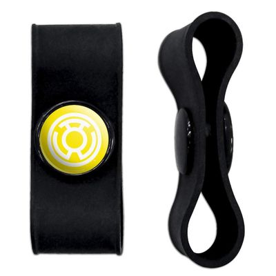 GRAPHICS & MORE Green Lantern Blackest Night Sinestro Corps Yellow Lantern Logo Headphone Earbud Cord Wrap - Charging Cable Manager - Wire Organizer Set of 2 - Black