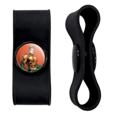 GRAPHICS & MORE Aquaman Character Headphone Earbud Cord Wrap - Charging Cable Manager - Wire Organizer Set of 2 - Black