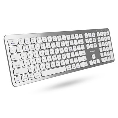 Macally Premium Bluetooth Keyboard for Mac - Compatible Apple Keyboard with Numeric Keypad - Multi Device Wireless for MacBook Pro/Air, Mac mini Pro, iMac, Laptop