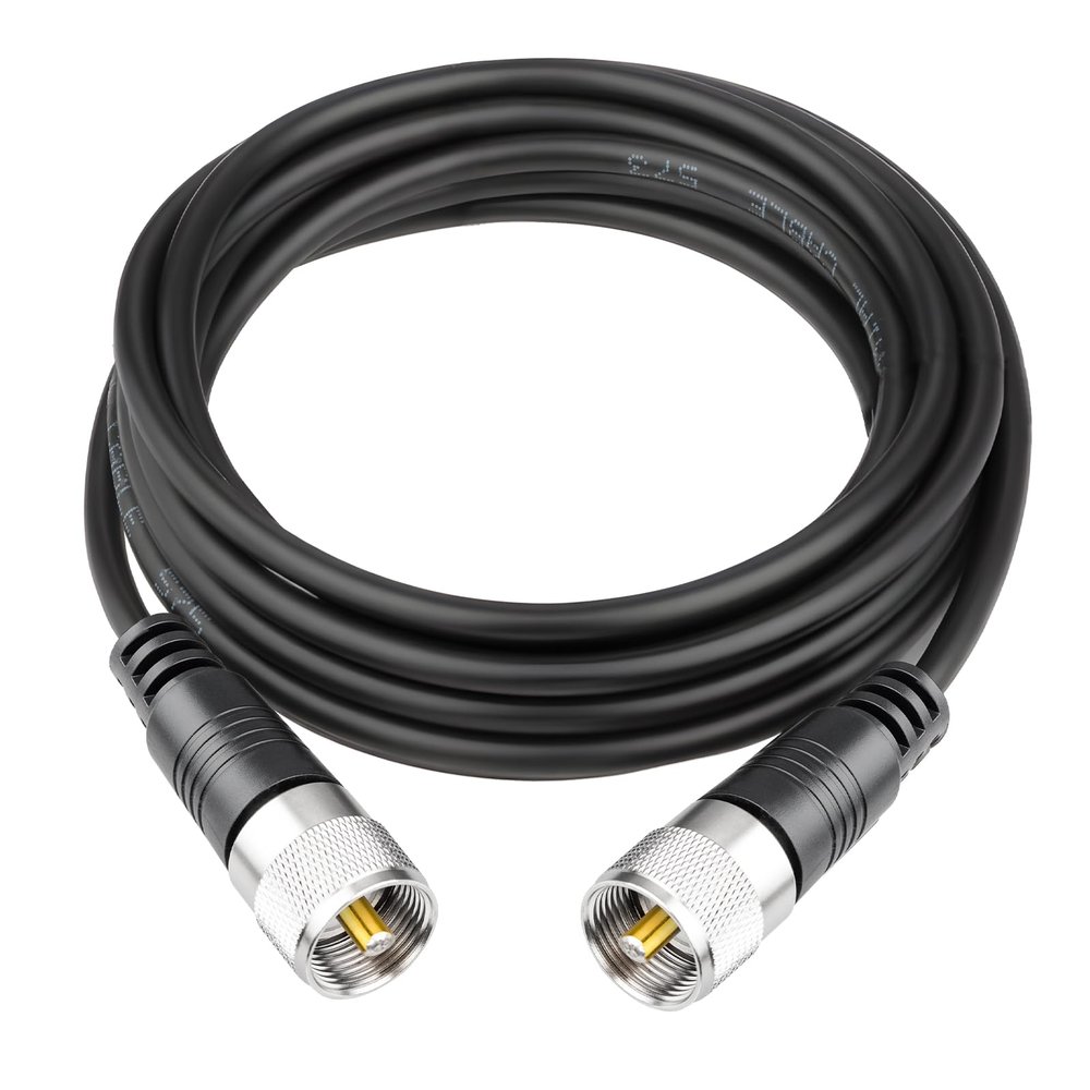 RFAdapter RG58 Coax Cable, CB Antenna Coaxial Cables, 10ft PL 259 UHF Male to Male Cable, 50 Ohm Low Loss for HAM Radio Antenna