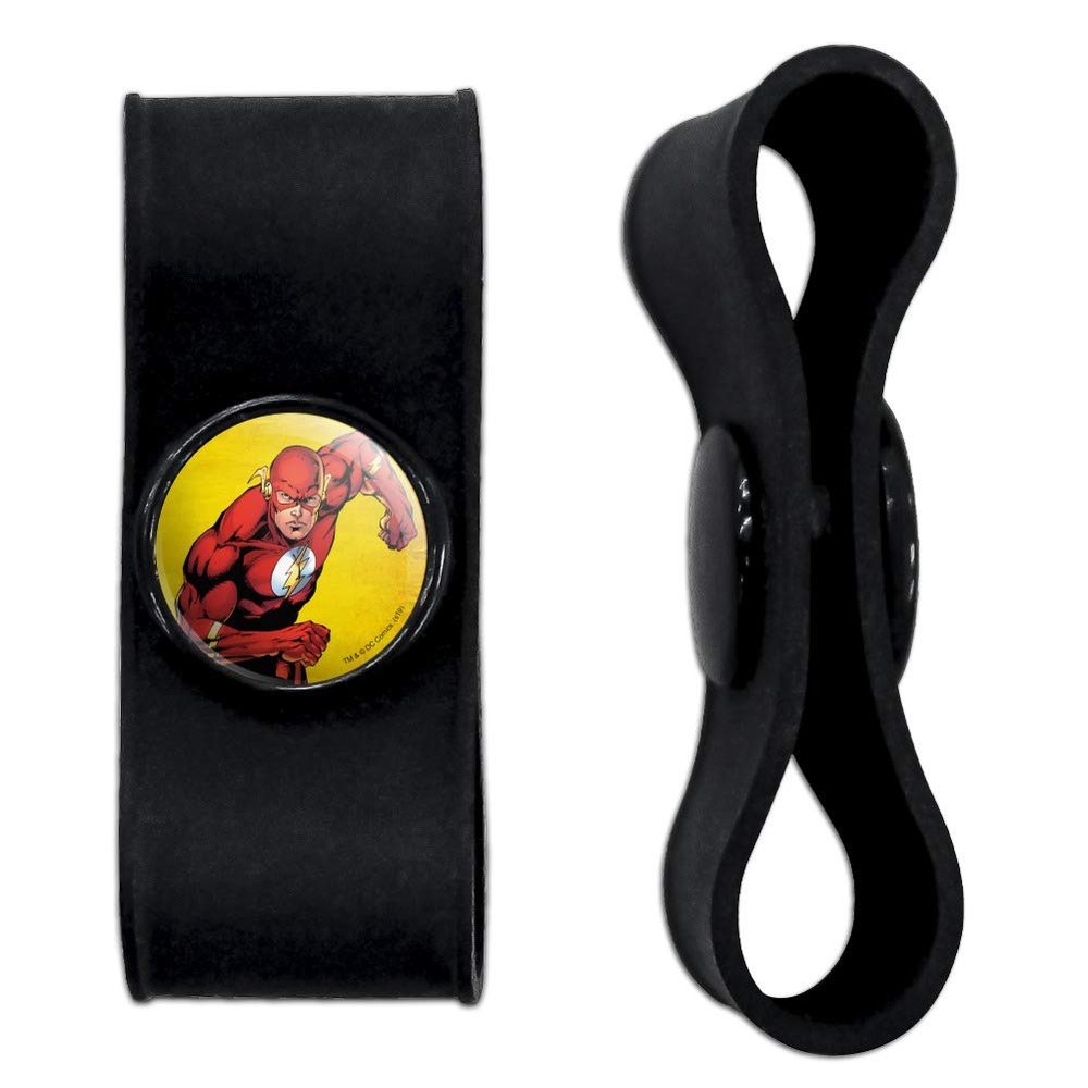 GRAPHICS & MORE The Flash Character Headphone Earbud Cord Wrap - Charging Cable Manager - Wire Organizer Set of 2 - Black