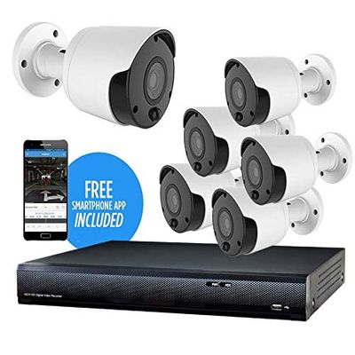 HDVision 5 MP 6-Camera 65 IR HD Security Kit with 8-Channel DVR, and 2TB HDD