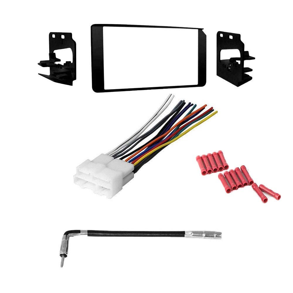 CACH KIT813 Bundle with Car Stereo Installation Kit for Chevrolet 1995 1999 Suburban in Dash Mounting Kit, Harness, Antenna Adapter for Double Din Radio Receivers (4 Item)