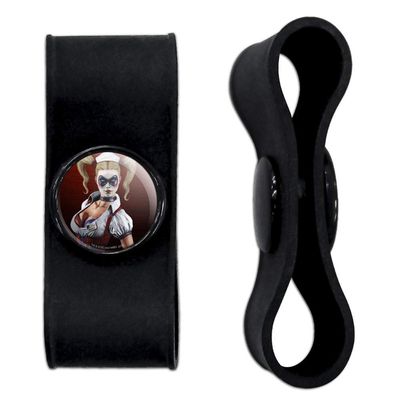 GRAPHICS & MORE Batman Arkham Asylum Video Game Harley Quinn Headphone Earbud Cord Wrap - Charging Cable Manager - Wire Organizer Set of 2 - Black