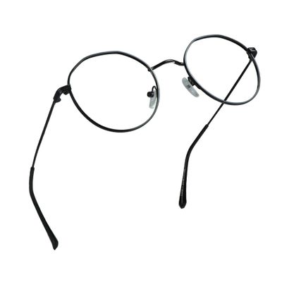 LifeArt Blue Light Blocking Glasses, Anti Eyestrain, Computer Reading Glasses, Gaming Glasses, TV Glasses for Women Men, Stylish Unisex Alloy Round Frame (Black, 0.75 Magnification)