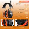 PROTEAR Bluetooth Hearing Protection Headphones with FM AM Radio25dB NRR Rechargeable Hearing Protectors, Ideal for Lawn Mowing, Construction, Chainsaw, Landscaping(Orange) view 4