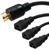 IronBox L6-30P to 3X C19 Splitter Power Cord - 20A 250V Server Rack Data Center PDU Alternative Heavy Duty Adapter, UPS IEC C19 Extension Cable Locking Plug Power Distribution Cord (8ft + 2ft Legs) view 1