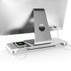 Aluminum Alloy Desktop Monitor Stand Space Bar Non-Slip Laptop Stand Riser with 4-Ports USB Charging for iMac, MacBook Pro, Air (White UK Plug) view 3