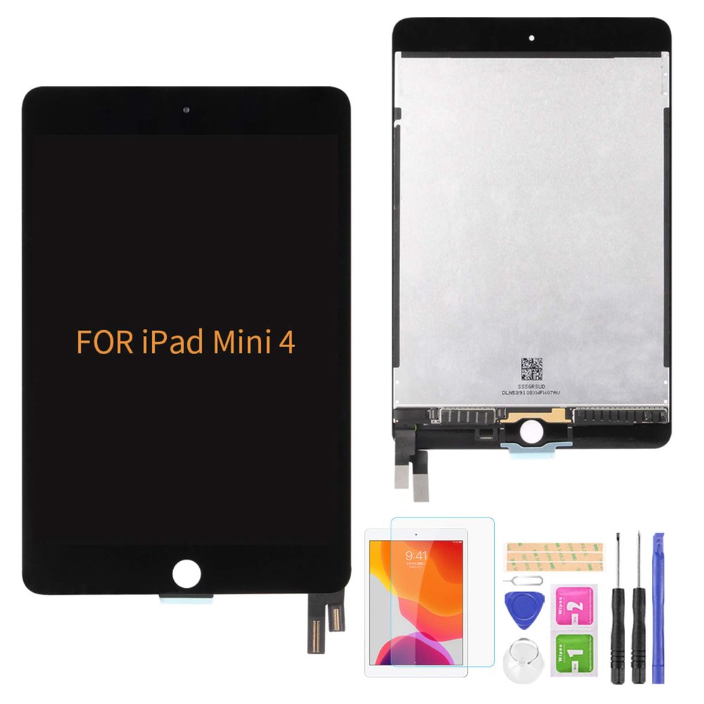 A-MIND Screen Replacement for iPad mini 4 A1538 A1550 7.9 inch LCD Display Touch Screen Digitizer Assembly, Front Panel & LCD Repair,with Tools+Screen ProtectorWithout Home ButtonBlack