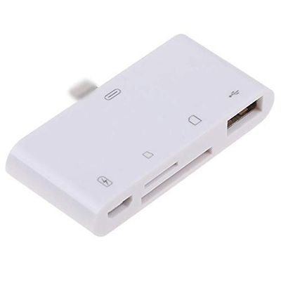 4 in1 White USB Card Reader Micro Camera Link Adapter