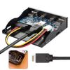 Cablecc USB 3.1 Front Panel Header to USB-C & USB 3.0 HUB 4 Ports Front Panel Motherboard Cable for 3.5" Floppy Bay view 1