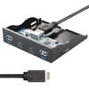 Cablecc USB 3.1 Front Panel Header to USB-C & USB 3.0 HUB 4 Ports Front Panel Motherboard Cable for 3.5" Floppy Bay view 2