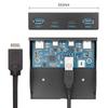 Cablecc USB 3.1 Front Panel Header to USB-C & USB 3.0 HUB 4 Ports Front Panel Motherboard Cable for 3.5" Floppy Bay view 3