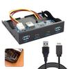 Cablecc USB 3.1 Front Panel Header to USB-C & USB 3.0 HUB 4 Ports Front Panel Motherboard Cable for 3.5" Floppy Bay view 4