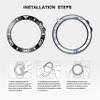 Baihui Stainless Steel Bezel Ring Compatiable with Garmin Fenix 5X Plus Bezel Ring Adhesive Cover Anti Scratch & Collision Protector for Garmin Watch Accessory (Black- Not Fit Fenix 5 / 5X) view 3