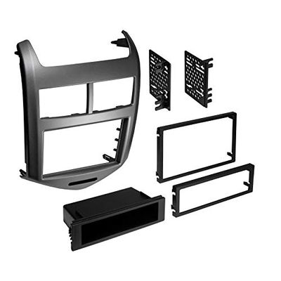 Carxtc Stereo Install Dash Double Din or Single Din Radio Fits Chevrolet Sonic 2012-2016 Painted Dark Argent