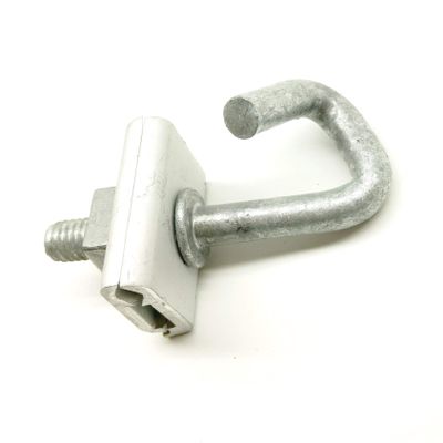PHAT SATELLITE INTL O-Span Clamp Aerial Drop Cable Suspension Clamp with Hook and Square Nut (2 Pack, 32.8 feet, Silver, Cat 6, Weatherproof, Heat Resistant, 2 Count)