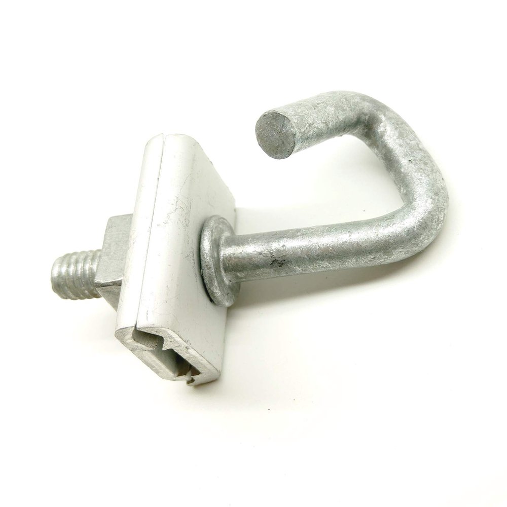 PHAT SATELLITE INTL O-Span Clamp Aerial Drop Cable Suspension Clamp with Hook and Square Nut (2 Pack, 32.8 feet, Silver, Cat 6, Weatherproof, Heat Resistant, 2 Count)