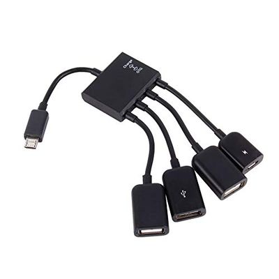 4 Port Micro USB Adapter Cable, OTG Hub Adapter Cable for Android Tablet Smartphone for USB OTG/