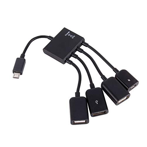 4 Port Micro USB Adapter Cable, OTG Hub Adapter Cable for Android Tablet Smartphone for USB OTG/