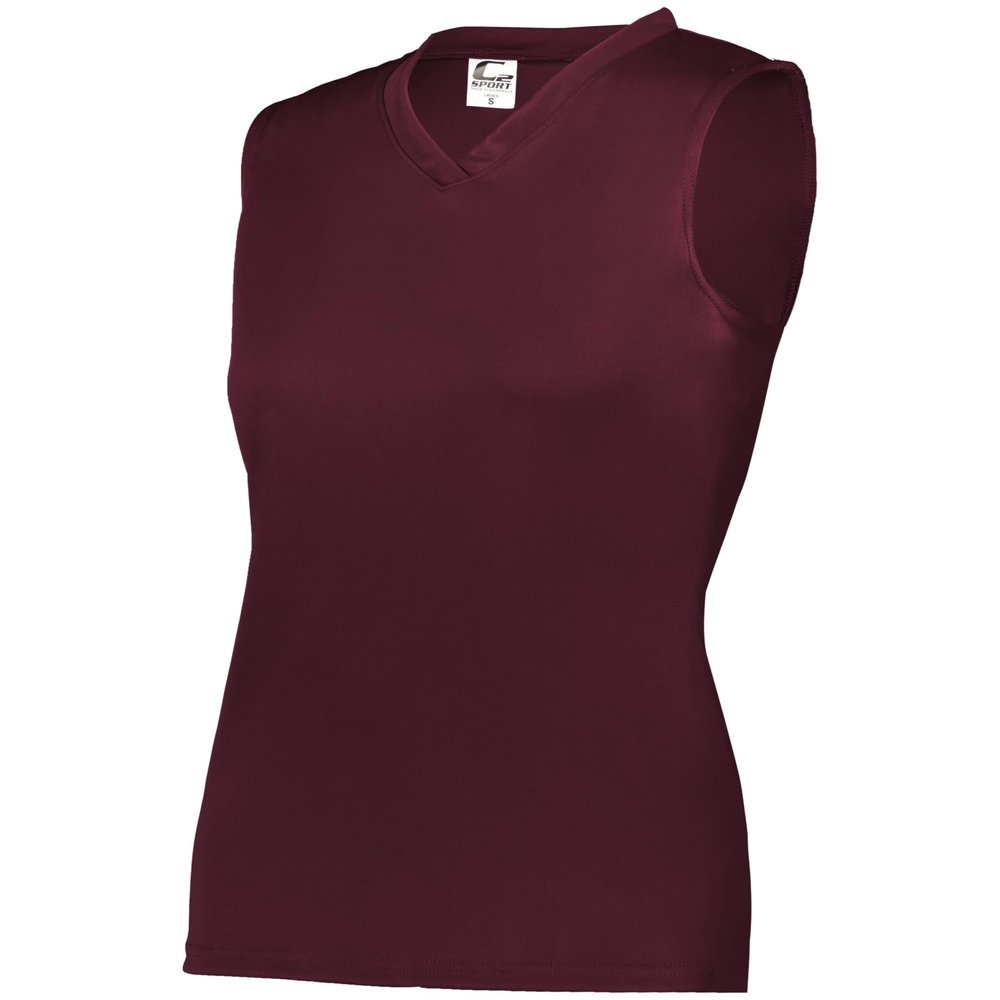 C2 Ladies Sleeveless Tee Maroon X-Small