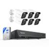 REOLINK 8CH 4K Security Camera System, 6pcs H.265 Bullet Wired PoE Cameras for Home Security Outdoors, Smart Person Vehicle Detection, 8CH NVR Recorder with 2TB HDD for 24-7 Recording, RLK8-800B6 view 1