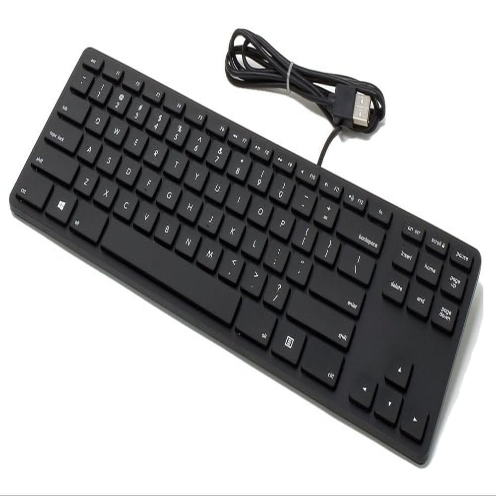 RGB Backlit Wired Aluminum Tenkeyless Keyboard for PC - Black