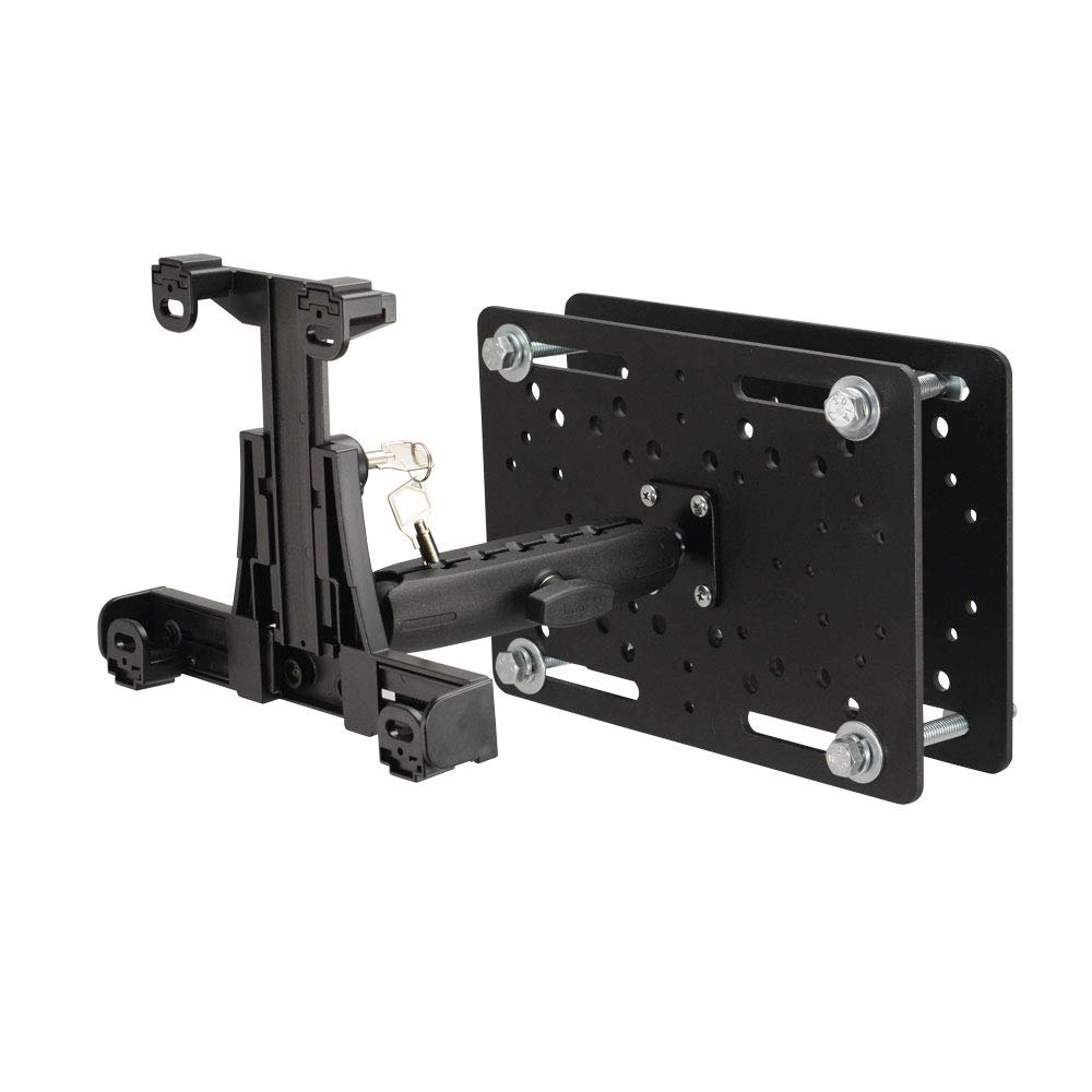 ARKON Mounts LockVise Locking Tablet Holder with Forklift Overhead Guard Mount | Durable Metal Mounting Plates | 360 Adjustable 6" Metal Shaft | Compatible Forklift iPad and Tablet Mount