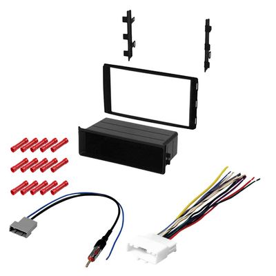 CACH KIT2002 Bundle with Car Stereo Installation Kit for Nissan Versa Note 2014  2016 in Dash Mounting Kit, Harness, Antenna for Single or Double Din Radio Receivers (4 Item)