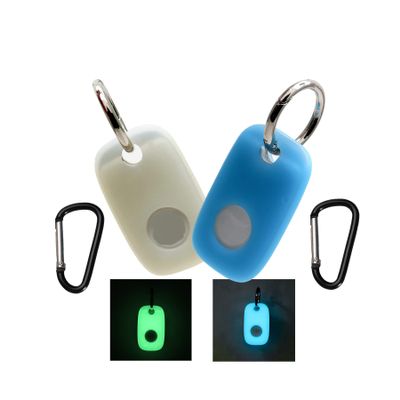 Glow Case for Tile Pro (2022) 2-Pack. (Glow in Dark) Small Bluetooth Tracker Cover, Protective Holder for Key Finder and Item Locator, Pets Dog Cat Collar Tracker Accessories,Glow Green+Glow Blue