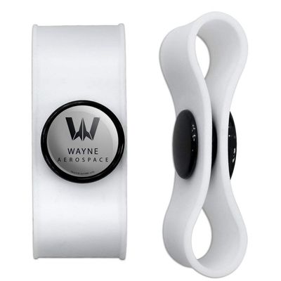 GRAPHICS & MORE Justice League Movie Wayne Aerospace Headphone Earbud Cord Wrap - Charging Cable Manager - Wire Organizer Set of 2 - White