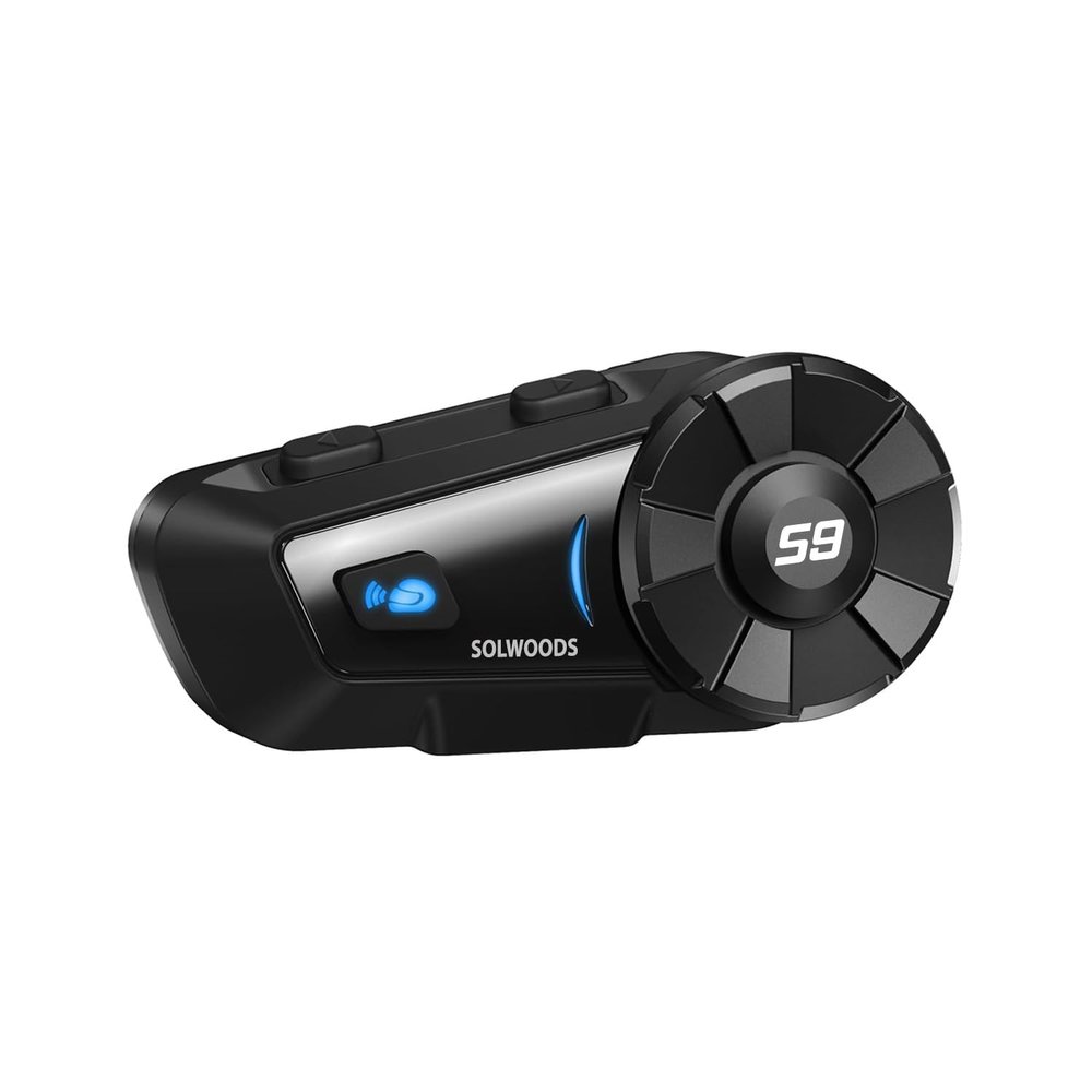 S-9 Motorcycle Helmet Bluetooth Headset 1000m 6 Riders Intercoms, Bluetooth Motorcycle Headset with CVC Noise Cancellation, Helmet Bluetooth Headset with IP65 Waterproof/Handsfree/Voice Control