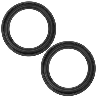 uxcell 8 Inches Speaker Rubber Edge Folding Ring Horn Replacement Parts Black 2pcs