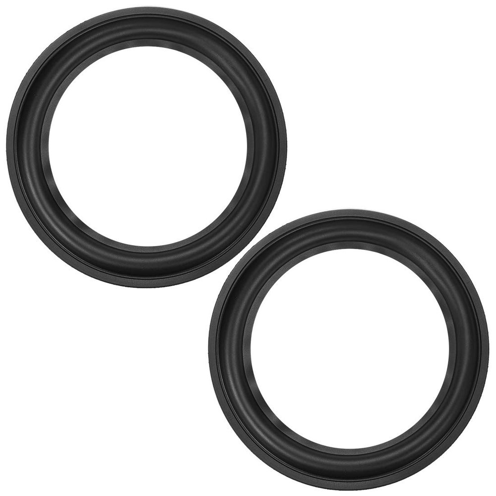 uxcell 8 Inches Speaker Rubber Edge Folding Ring Horn Replacement Parts Black 2pcs
