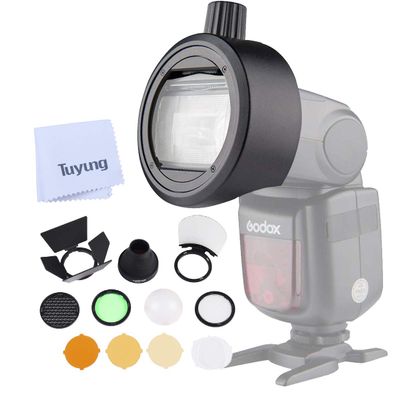 Godox S-R1 Adapter with AK-R1 Round Head Accessories Compatible for Yongnuo Canon Nikon Sony Camera Flash Speedlight and Godox TT685 V860II V350 TT600 TT350 V850II
