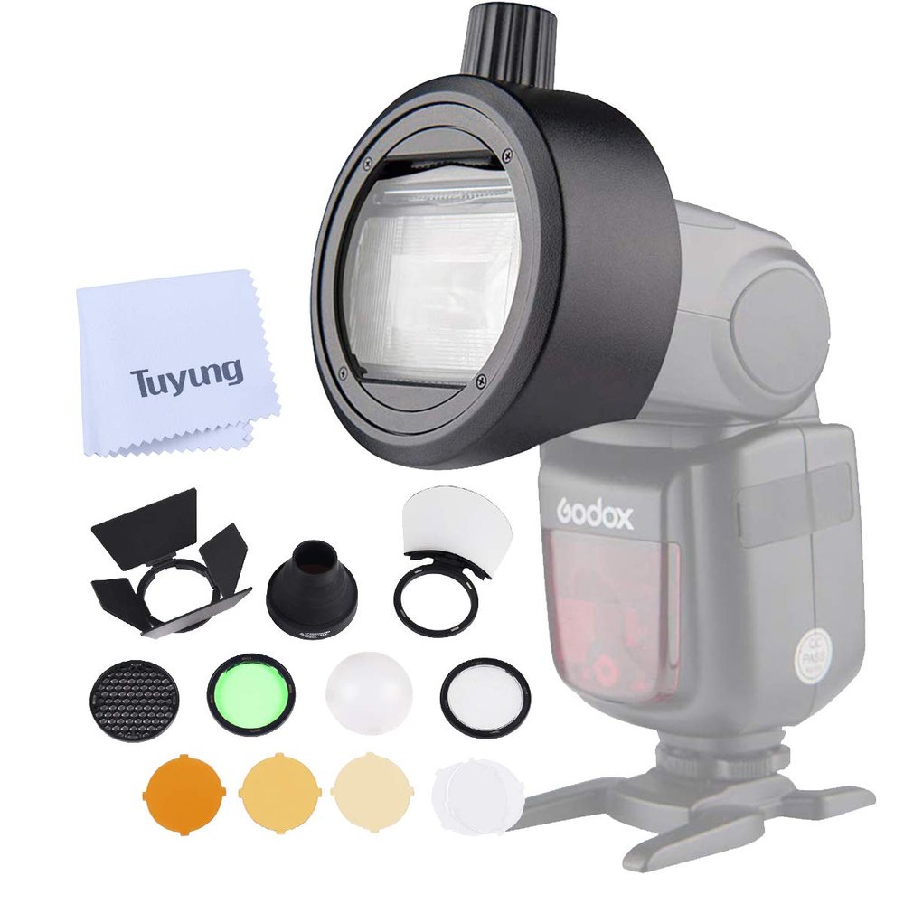 Godox S-R1 Adapter with AK-R1 Round Head Accessories Compatible for Yongnuo Canon Nikon Sony Camera Flash Speedlight and Godox TT685 V860II V350 TT600 TT350 V850II