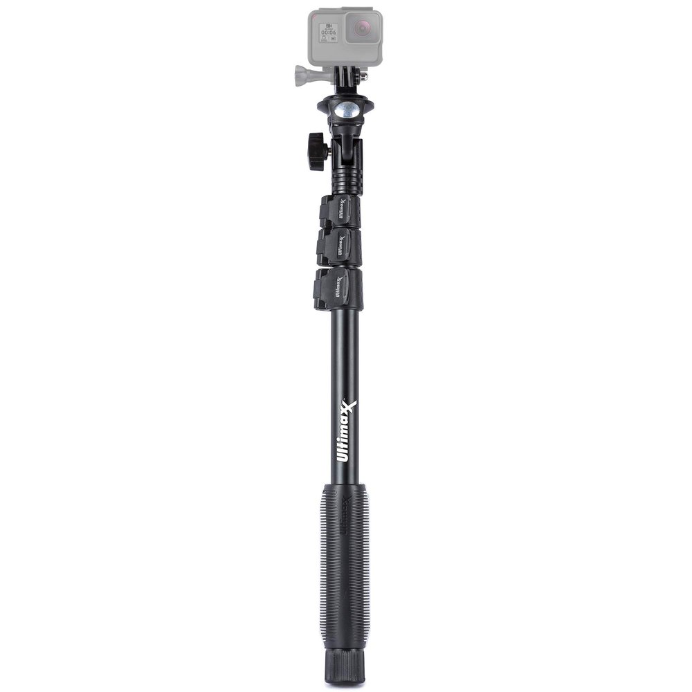 Ultimaxx 48 Aluminum Monopod with GoPro Compatible Adapter, Cell Phone Holder and Carrying Bag - Telescopic Hiking Pole Camera Mount and Accessories