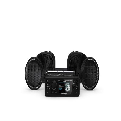 Rockford Fosgate HD9813RGU-STAGE1 Digital Media Receiver & Four Speakers Kit for 1998-2013 Harley-Davidson Road Glide Ultra