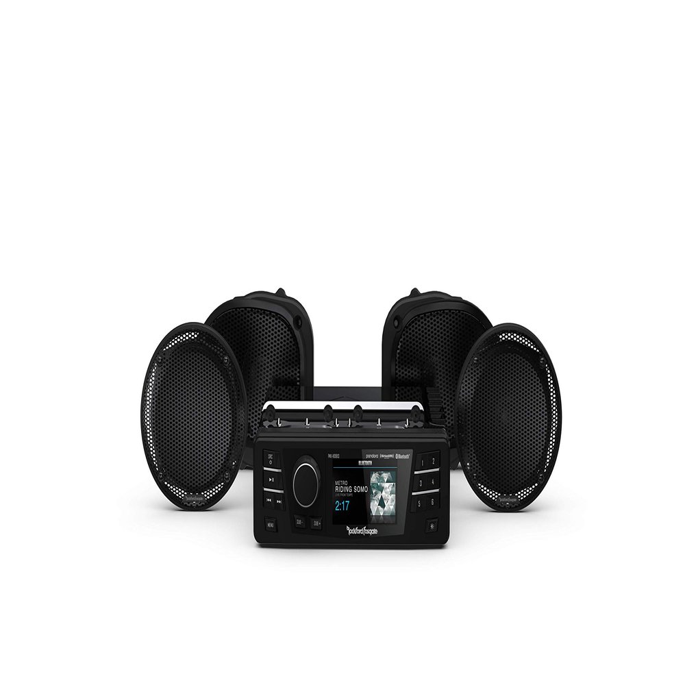 Rockford Fosgate HD9813RGU-STAGE1 Digital Media Receiver & Four Speakers Kit for 1998-2013 Harley-Davidson Road Glide Ultra