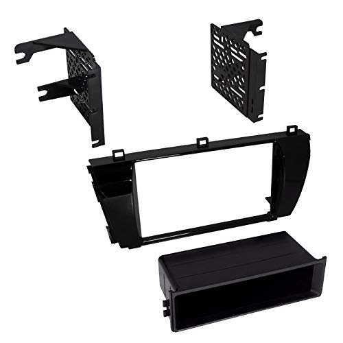 Carxtc Stereo Install Dash Kit Single and Double Din Fits Toyota Corolla 2014-2016 Painted Metallic Graphite