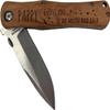 Pappy - I Love You to The Moon and Back Stainless Steel Folding Pocket Knife with Clip, Wood view 1