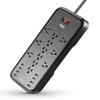 KMC 12-Outlet Surge Protector Power Strip with 8 USB Charging Ports (5V/10A), 2500J,6-Foot Cord view 1