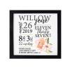 LifeSong Milestones Personalized Nursery Wall Decor for Boys and Girls Nursery or Bedroom Framed Inspirational Shadow Boxes Pink Flowers 11.5 x 11.5 (Black) view 1
