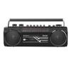 Riptunes Cassette Boombox, Retro Blueooth Boombox, Cassette Player and Recorder, AM/FM/SW-1-SW2 Radio-4-Band Radio, USB, SD, and Aux in, Black view 1