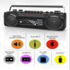 Riptunes Cassette Boombox, Retro Blueooth Boombox, Cassette Player and Recorder, AM/FM/SW-1-SW2 Radio-4-Band Radio, USB, SD, and Aux in, Black view 2