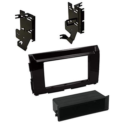 Carxtc Stereo Install Dash Double Din or Single Din Radio Fits Nissan Titan 2016-2018 Painted Gloss Black